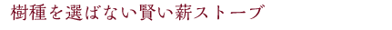 樹種を選ばない賢い薪ストーブ